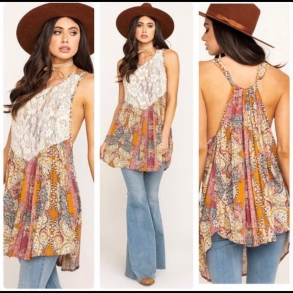 NWT Free people floral boho top XS